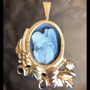 Angel Cameo Pendant 14k Black Hills Gold Rose